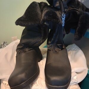 Totes Black Ankle Booties with Plush Lining